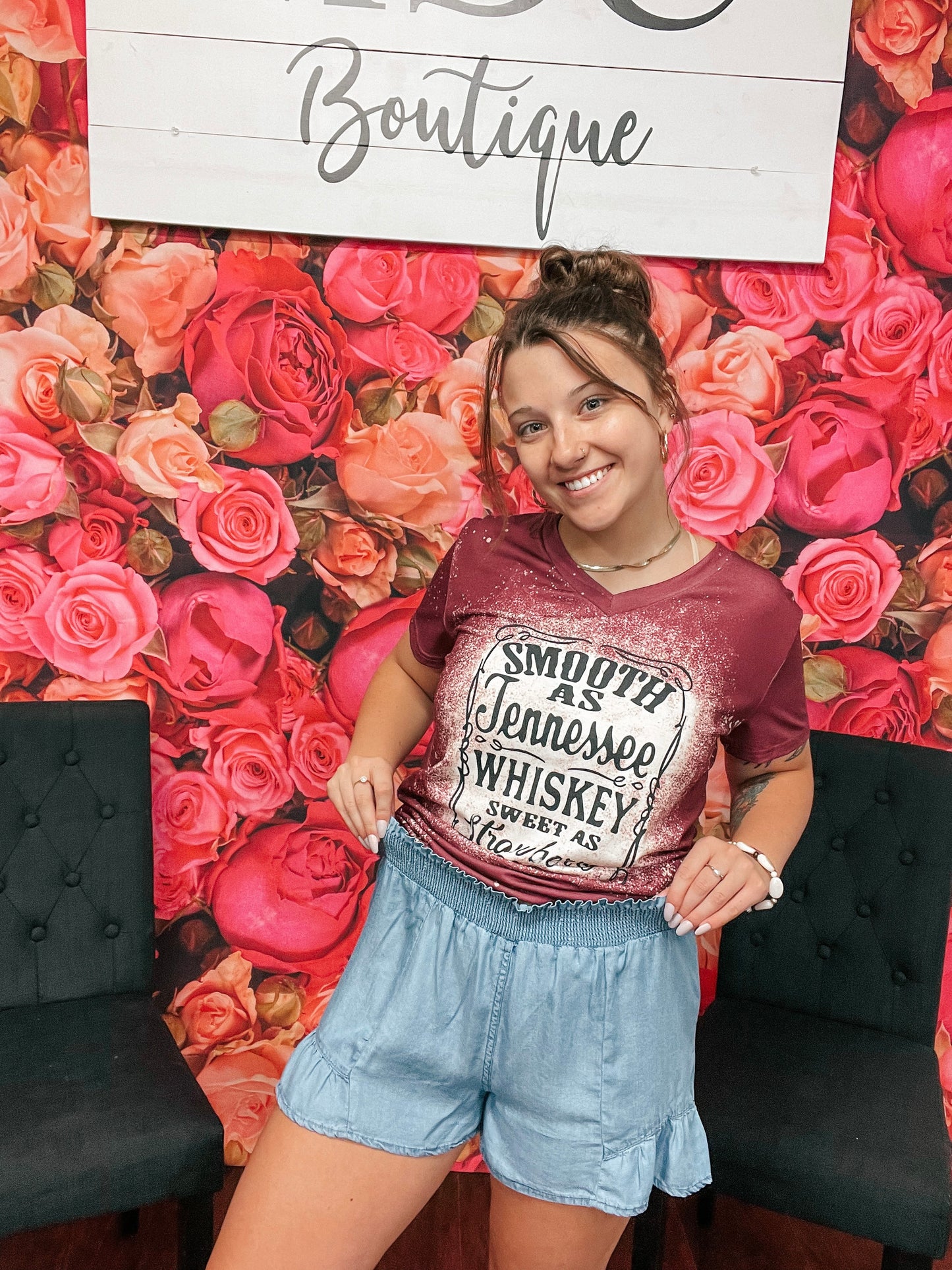 Bella Spring Fling Chambray Shorts