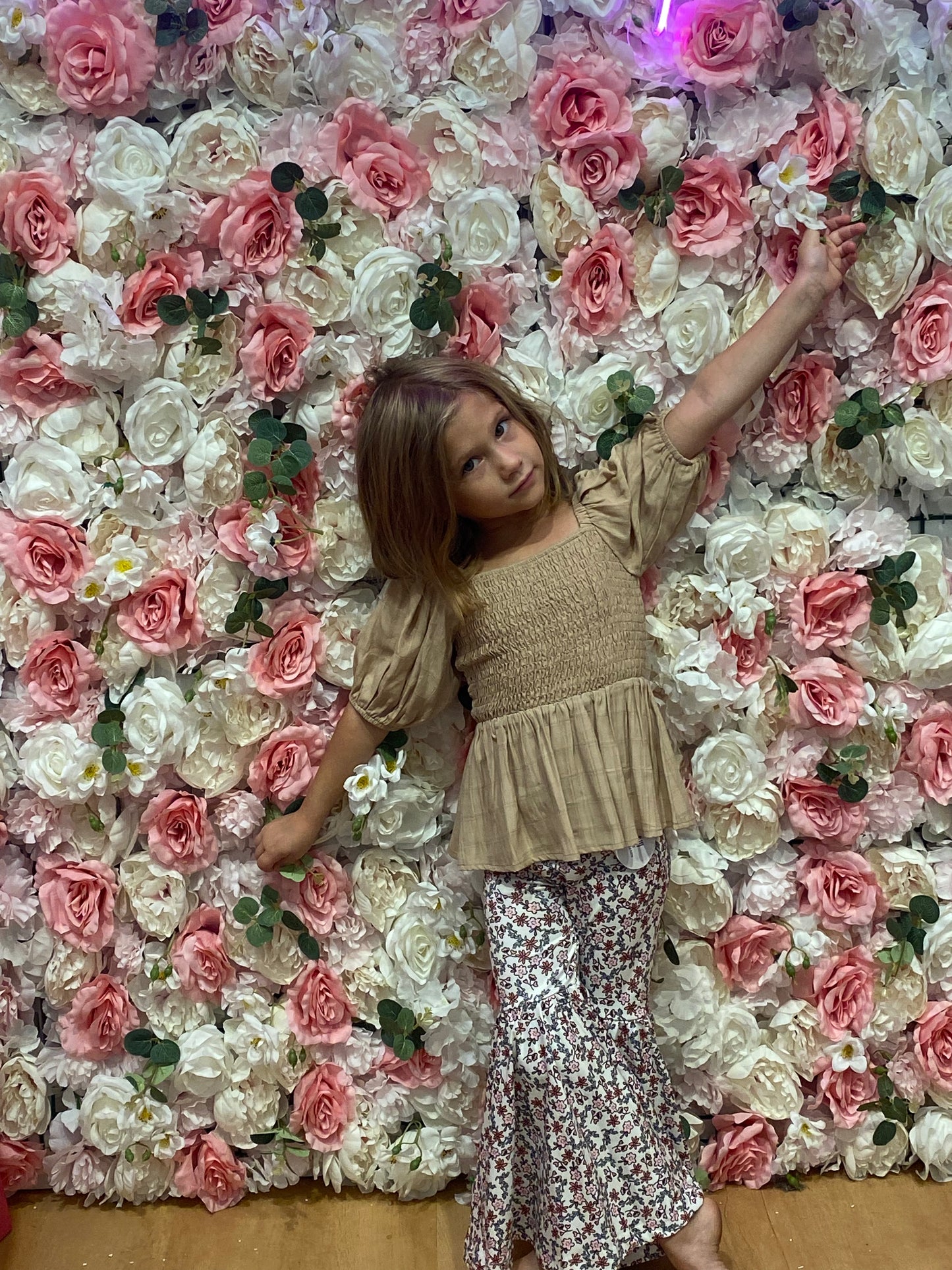 Kid's Floral Printed Bell Pants