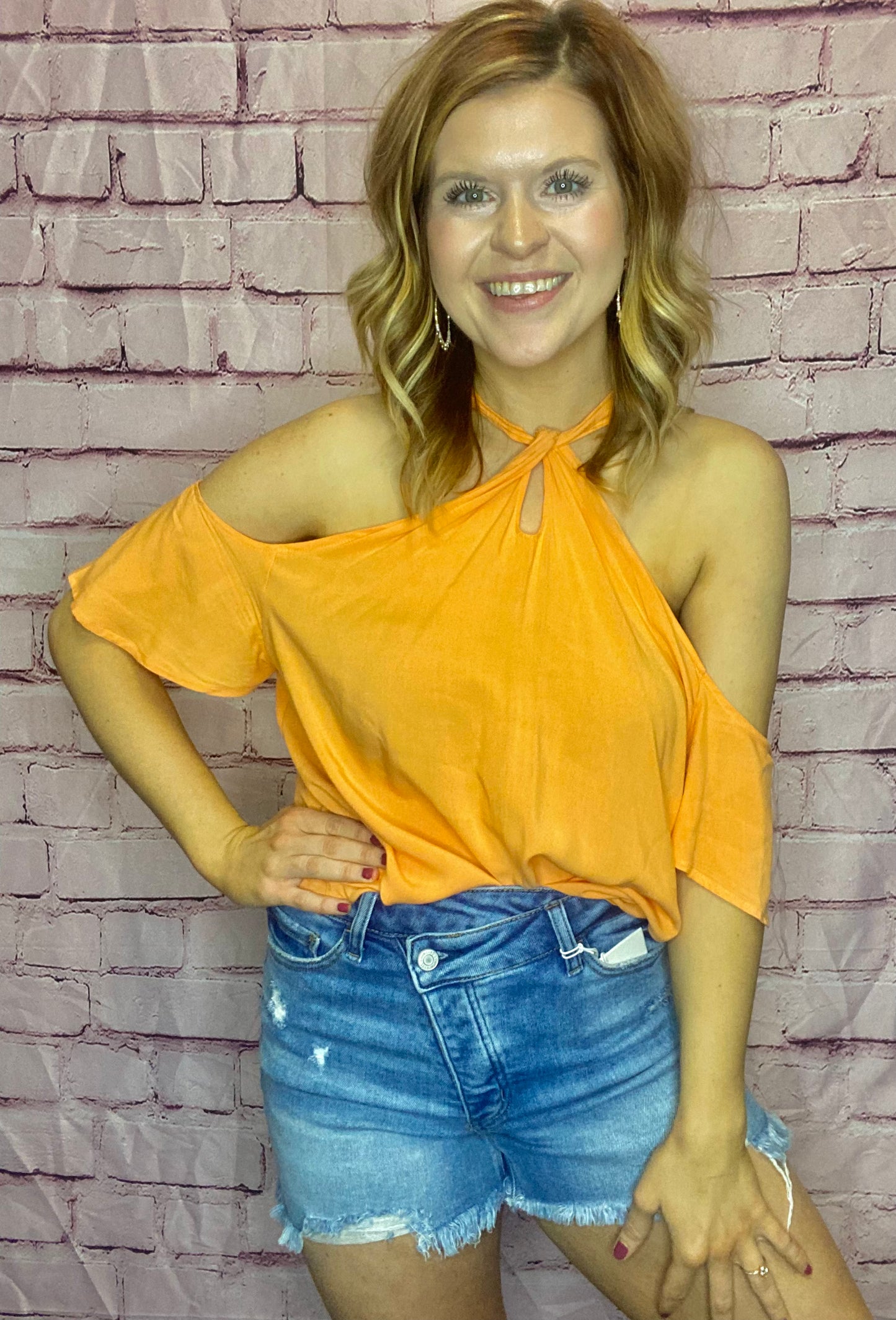 Cold Shoulder Drape Solid Top