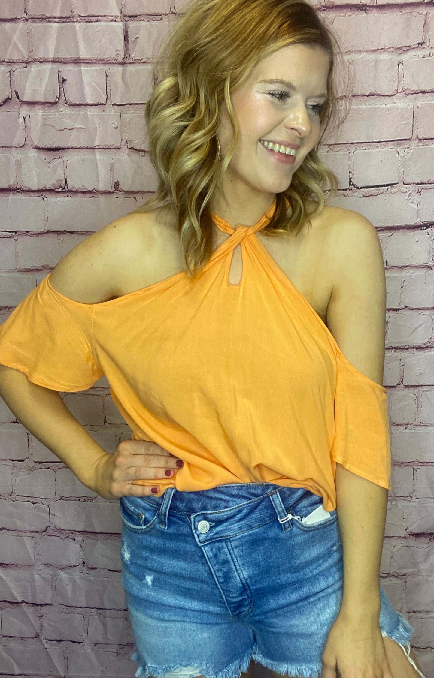 Cold Shoulder Drape Solid Top