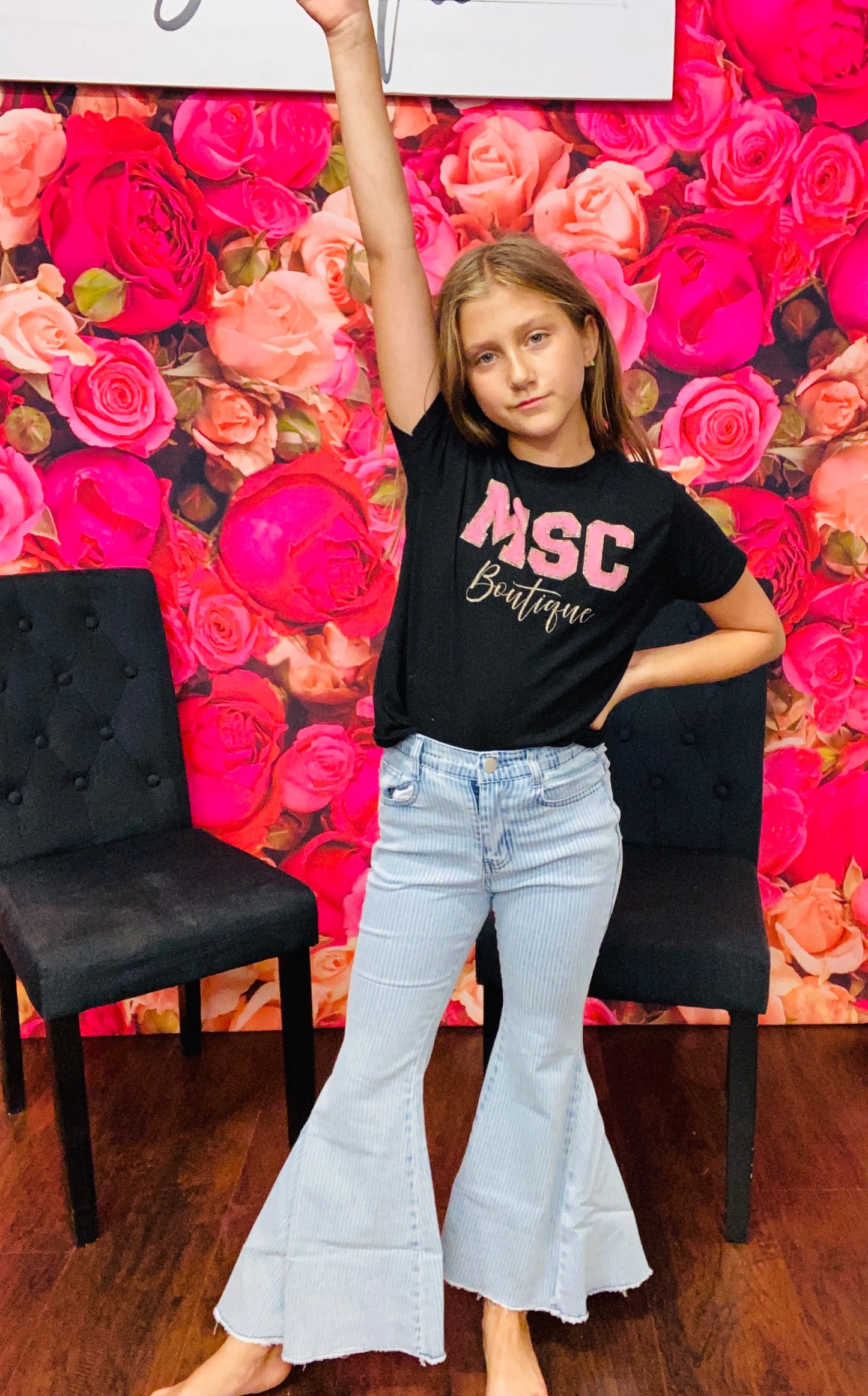 Kid's Bootcut Denim Pants w/ Adjustable String
