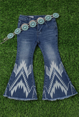 Kid's Aztec Print Bootcut Denim