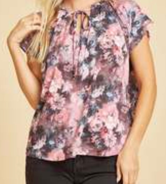 Floral Short Sleeve Top