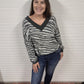 Tiger Print Contrast Slouchy Top