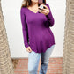 Zenana Luxe Rayon Long Sleeve V-Neck Dolphin Hem Top