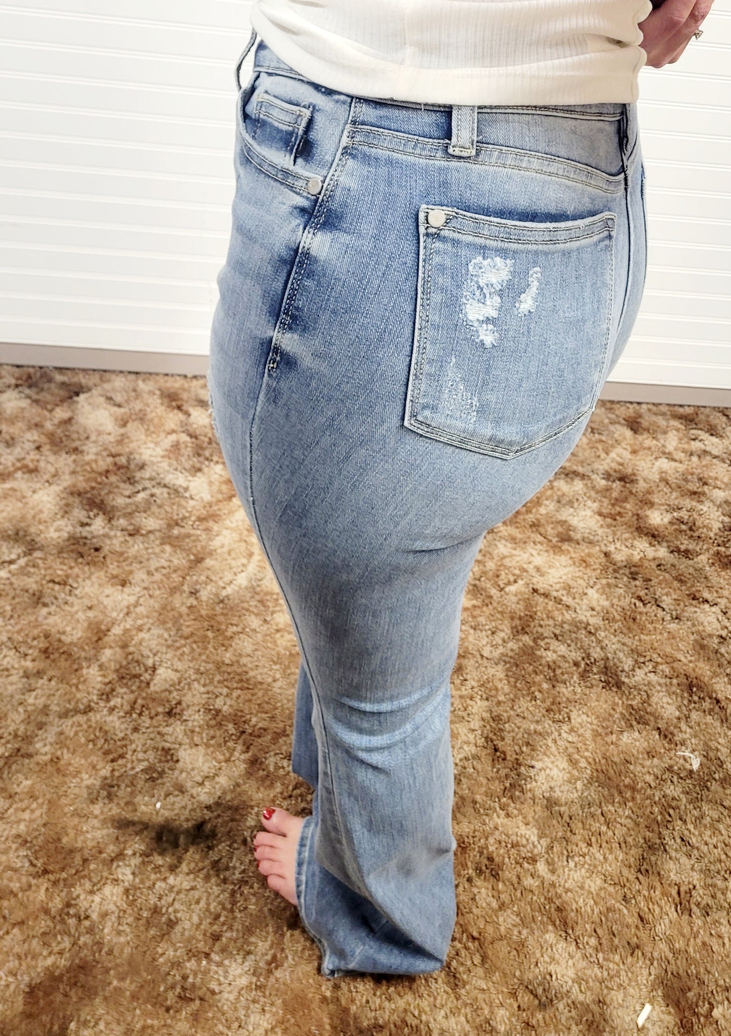 Judy Blue High Waist Flare Distressed Jeans