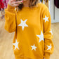 Zenana Star Pattern Round Neck Sweatshirt