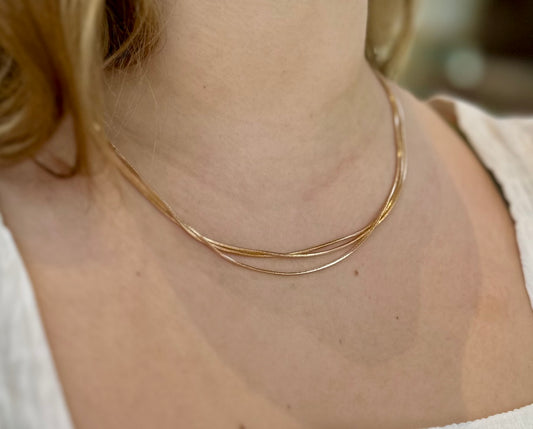 Dainty Triple Layer Chain Necklace