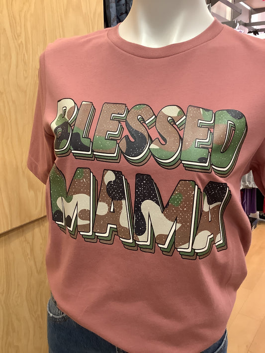 Camo "Blessed Mama" T-shirt