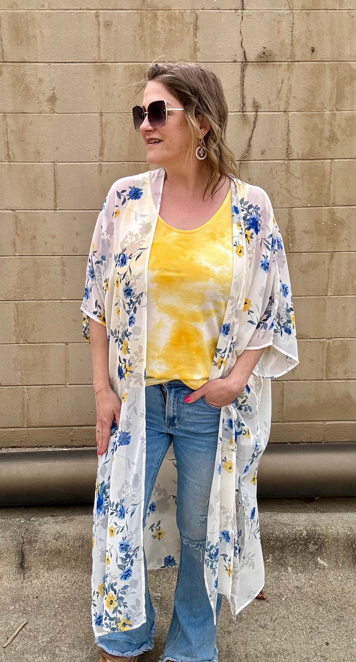 Floral Long Body Kimono