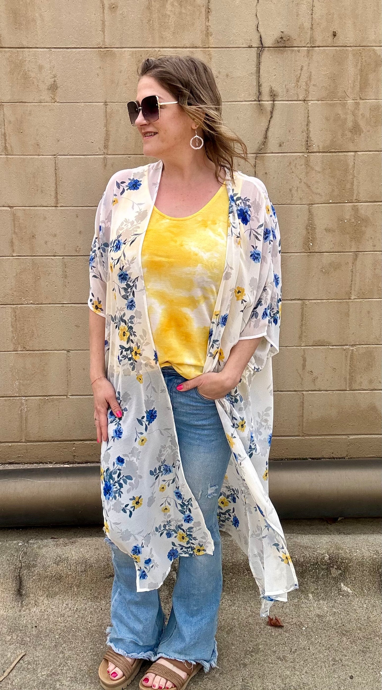 Floral Long Body Kimono