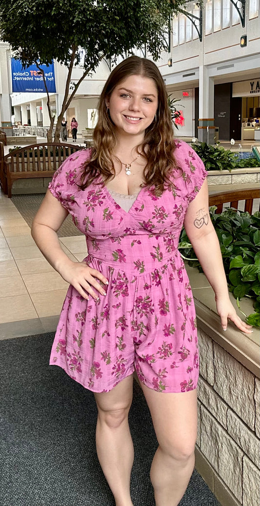 Floral Printed Ruffle Romper