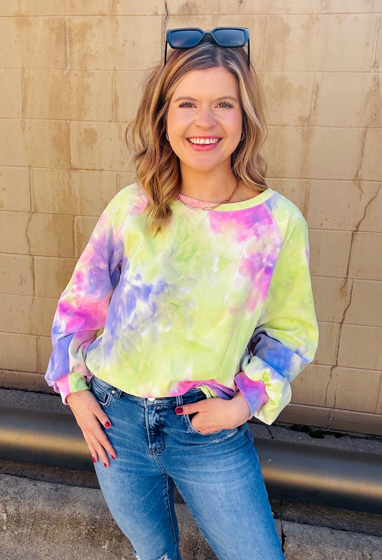 Tie Dye Puff Sleeve Top