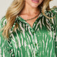 Double Take Full Size Printed Button Up Long Sleeve Shirt