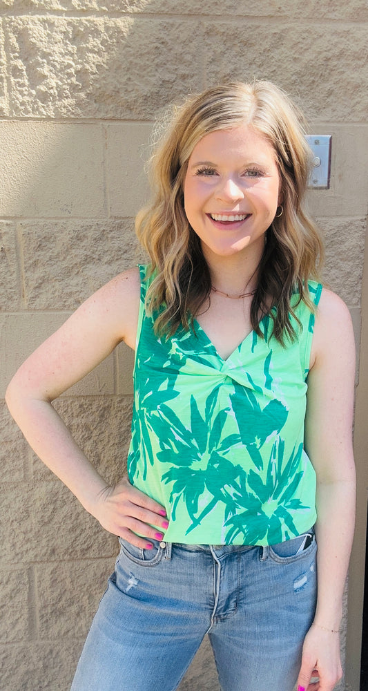 Floral Front Twist Top