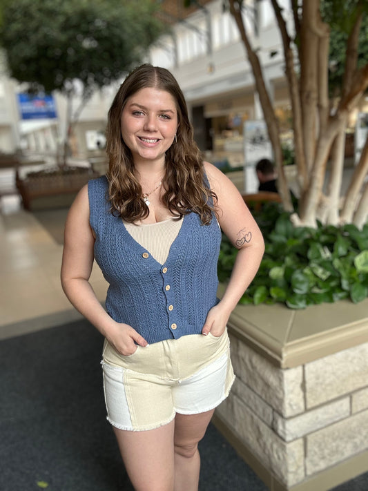 Button down sweater vest