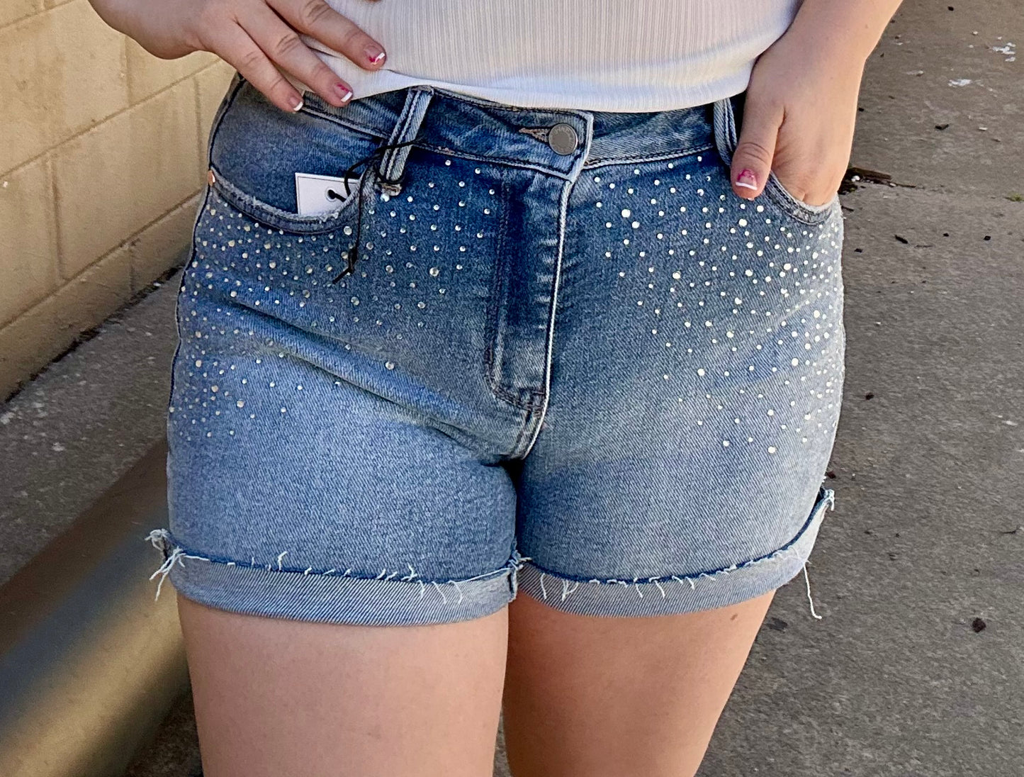 Judy Blue High Waist Rhinestone Shorts