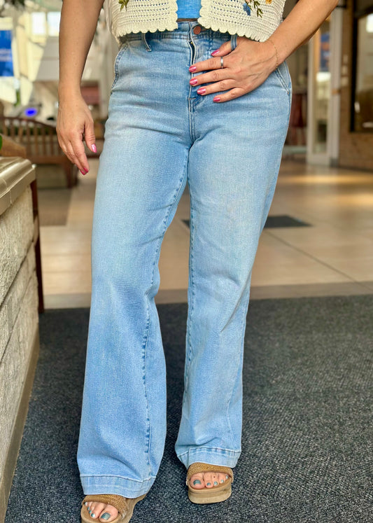 High Rise Wide Leg W/ Slant Pocket