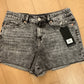Mica black stonewash shorts