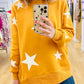 Zenana Star Pattern Round Neck Sweatshirt