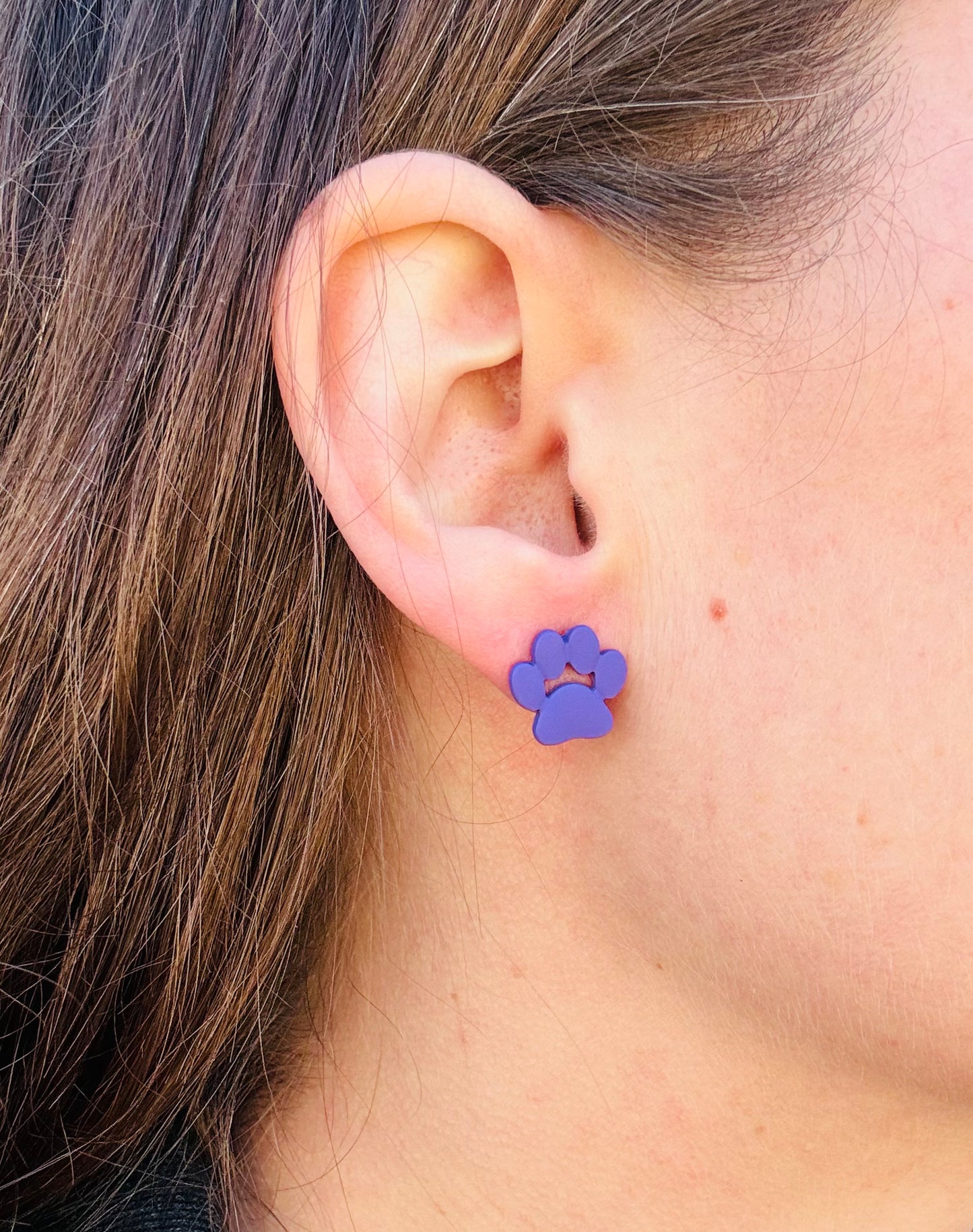 Purple Power Paw Earrings