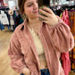 Frayed hem shacket