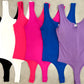 Brushed dty Microfiber Split Neck Bodysuit
