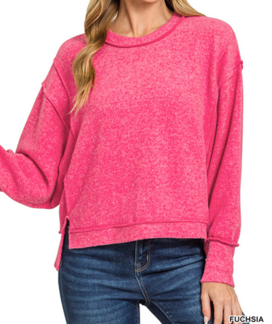 Brushed Melange Hacci Oversized Sweater