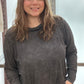 acid wash ribbed long sleeve top