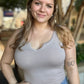 Brushed dty Microfiber Split Neck Bodysuit