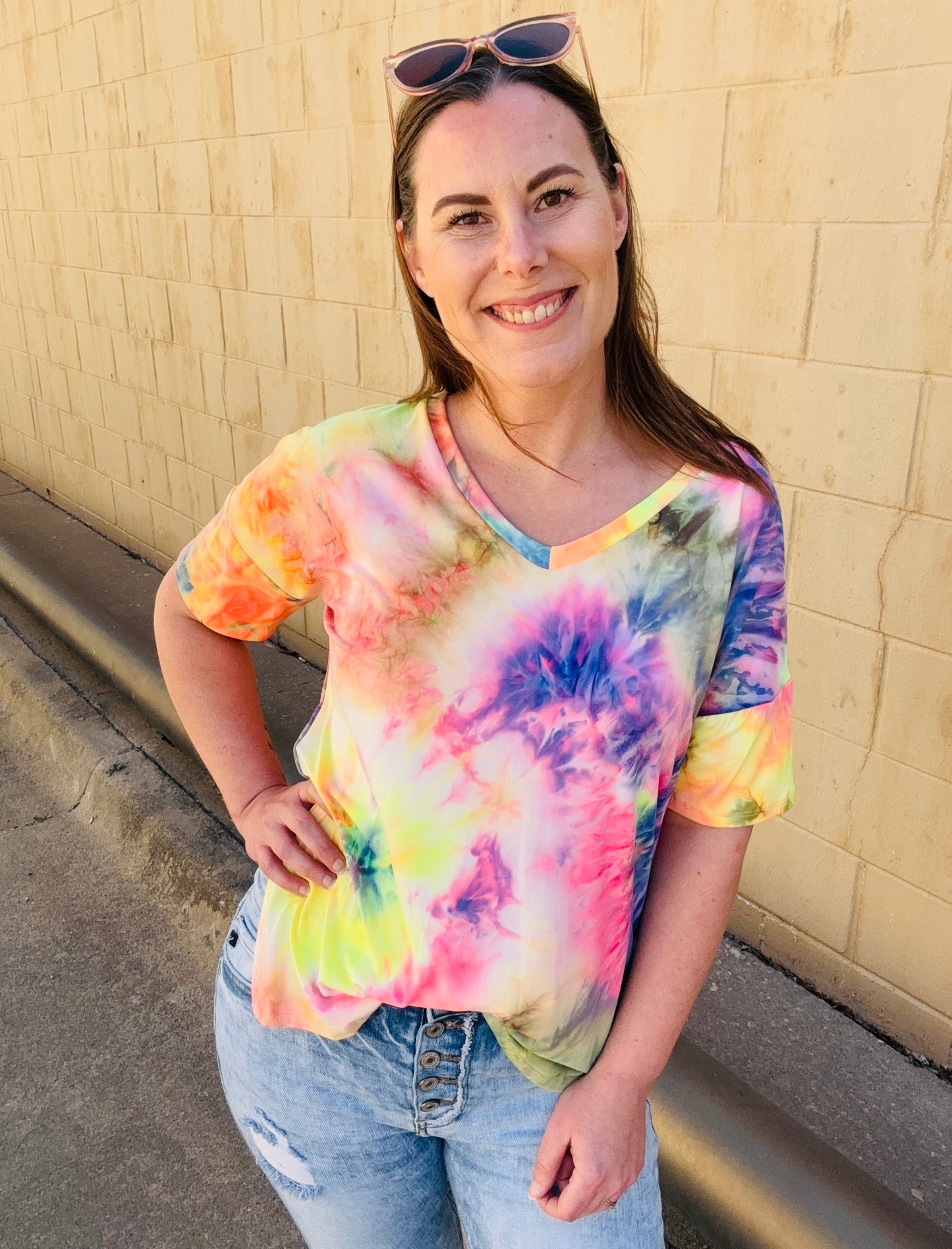 Tie Dye Dolman Sleeve Top