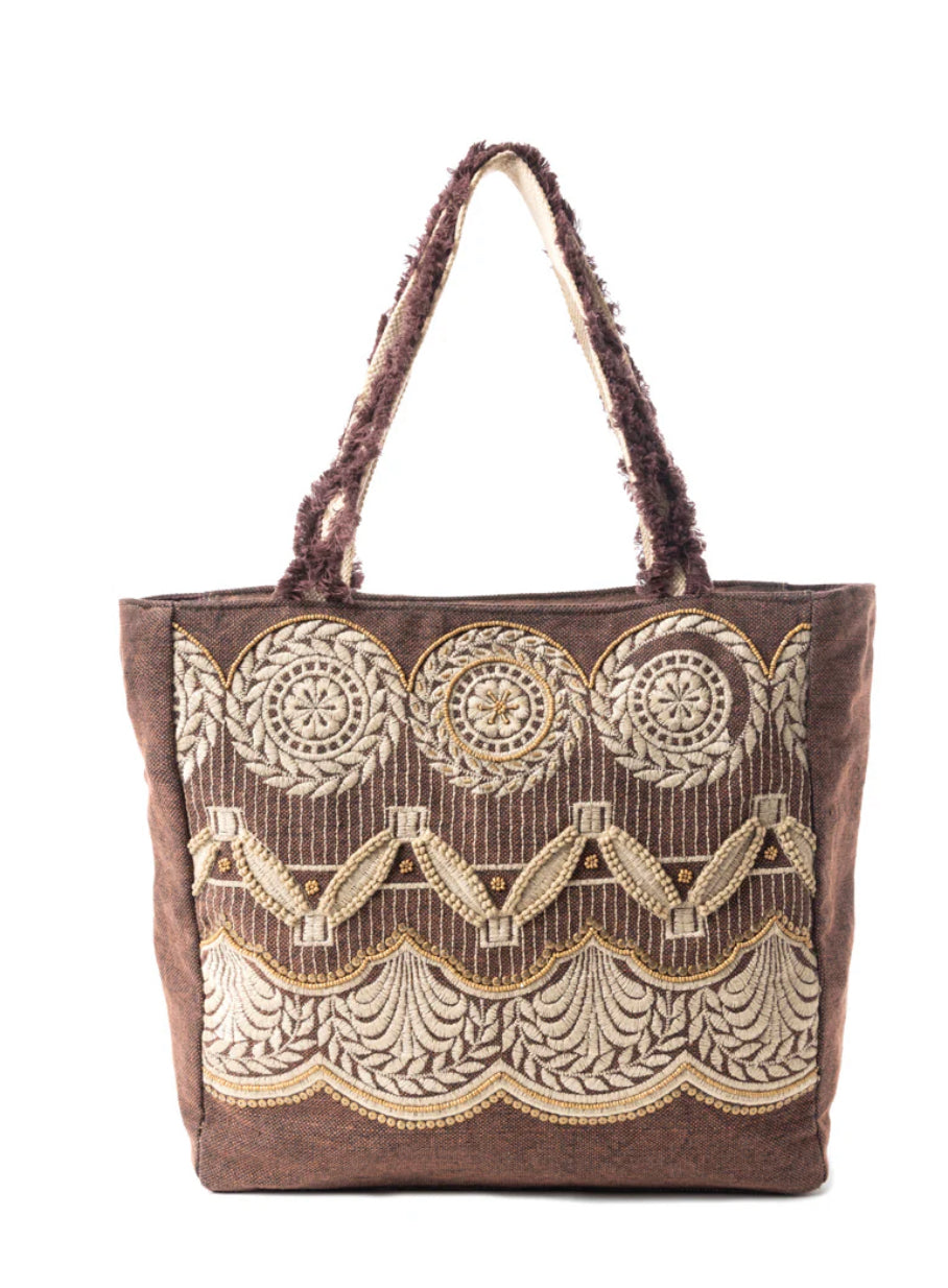 Antique Medallion Market Tote Bag// Myra