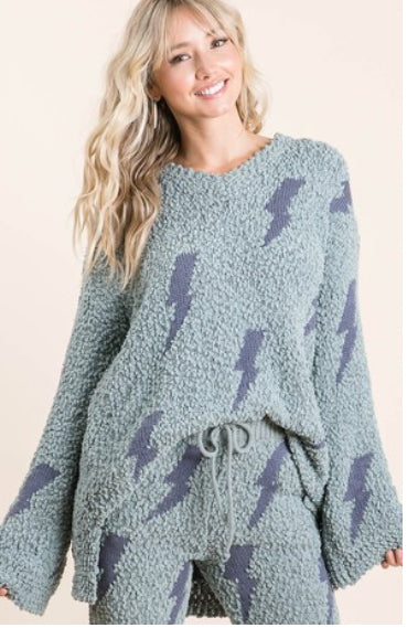 Cozy Soft Lightning Popcorn Sweater