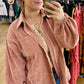 Frayed hem shacket