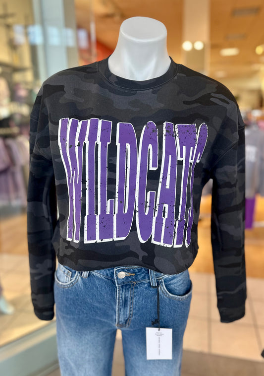 Camo Wildcat Cropped Sweatshirt
