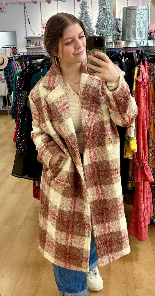 Warm mix rose long coat