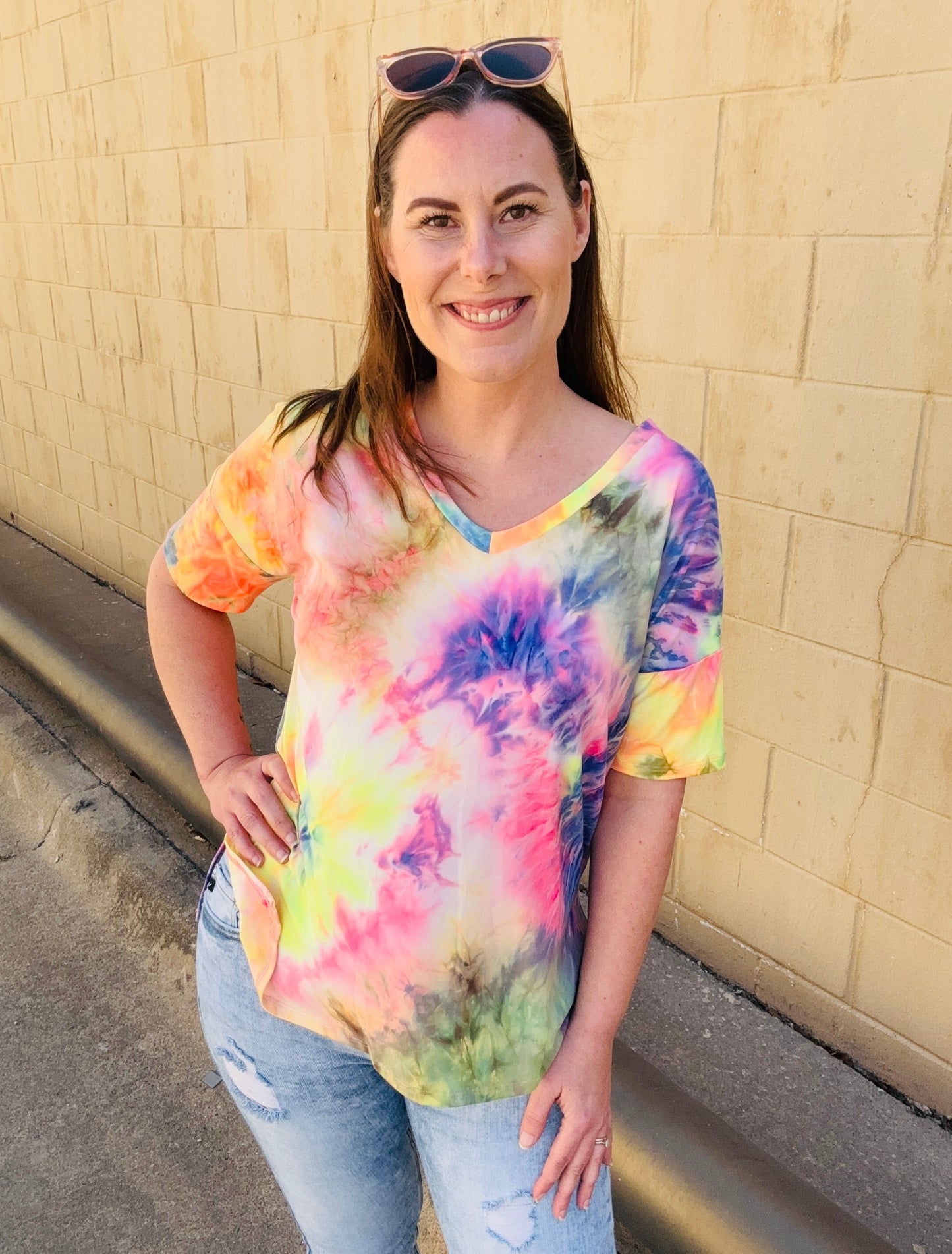 Tie Dye Dolman Sleeve Top