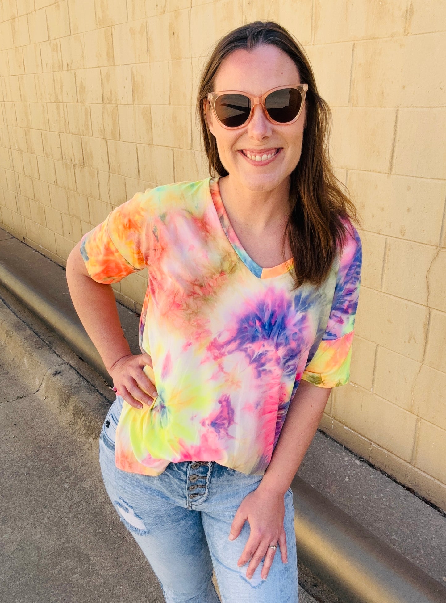 Tie Dye Dolman Sleeve Top