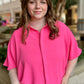 Woven airflow short sleeve button down shirt top