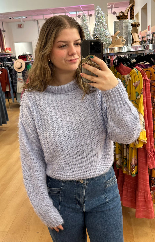 Cozy periwinkle knitted sweater