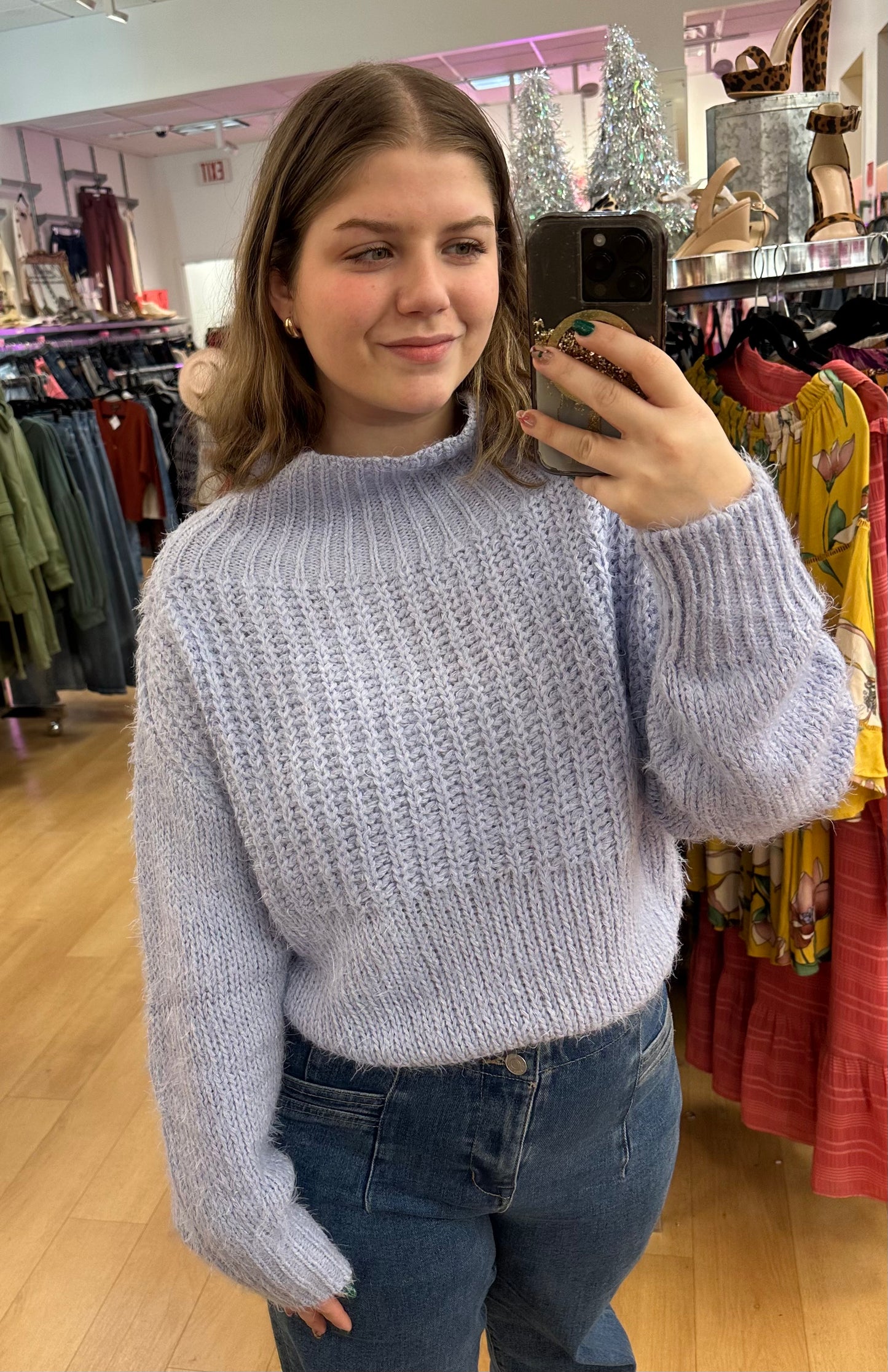 Cozy periwinkle knitted sweater