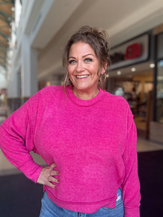 Brushed Melange Hacci Oversized Sweater