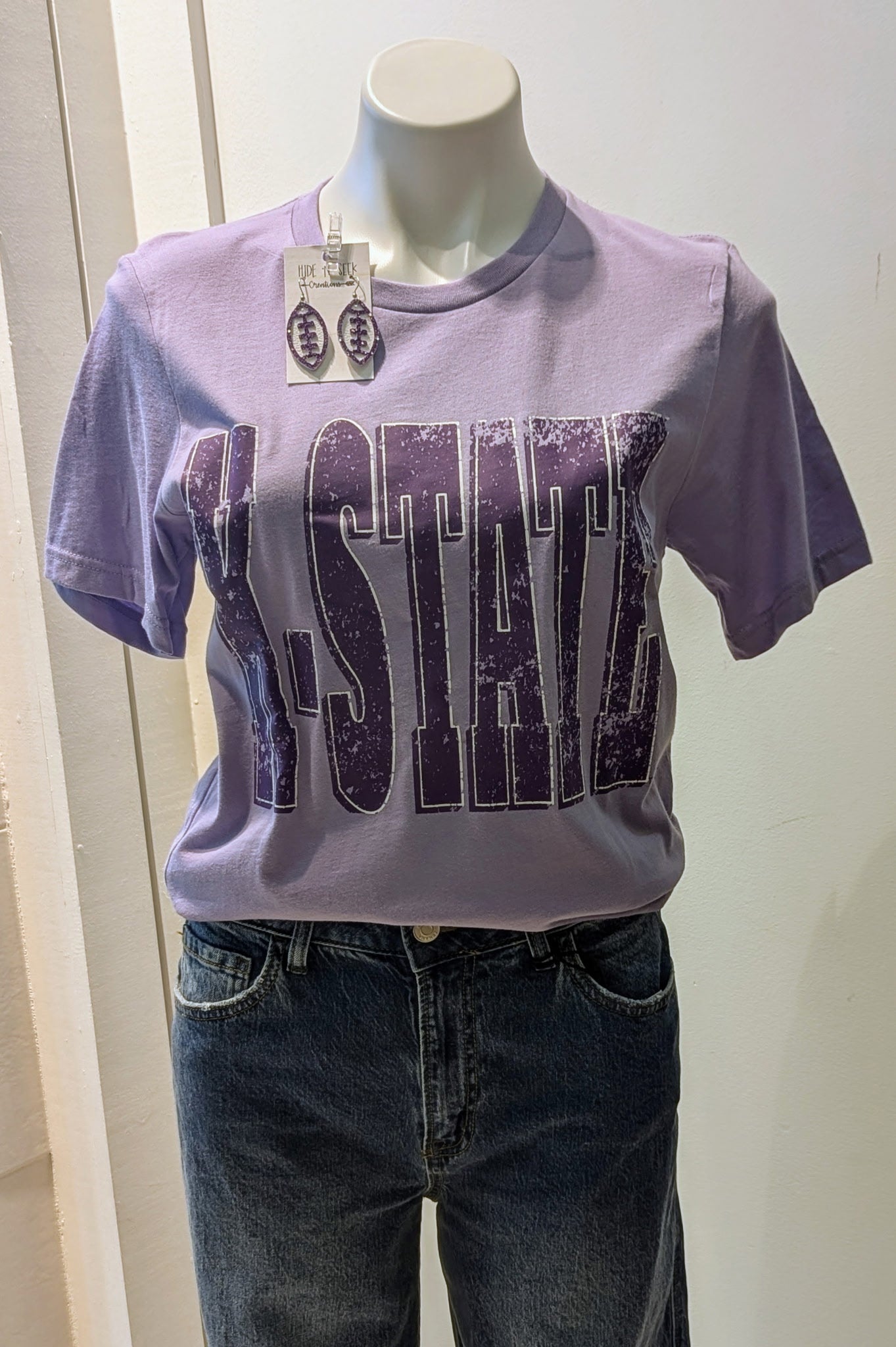 K-STATE Distressed Letters Tee