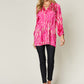 Double Take Full Size Printed Button Up Long Sleeve Shirt